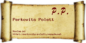 Perkovits Polett névjegykártya